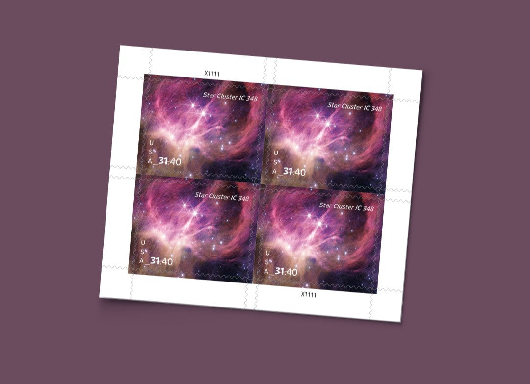 Star Cluster IC348 $31.40 USA Stamp Sheet Of 4, Multicolor