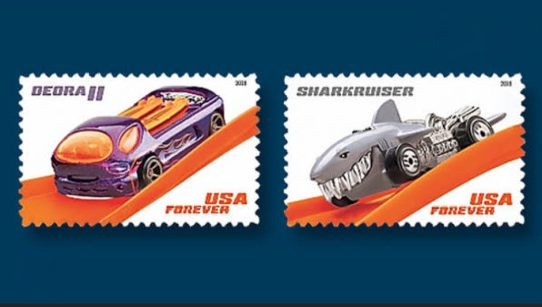 2018 Hot Wheels Forever USA Stamp Sheet Of 20, Multicolor
