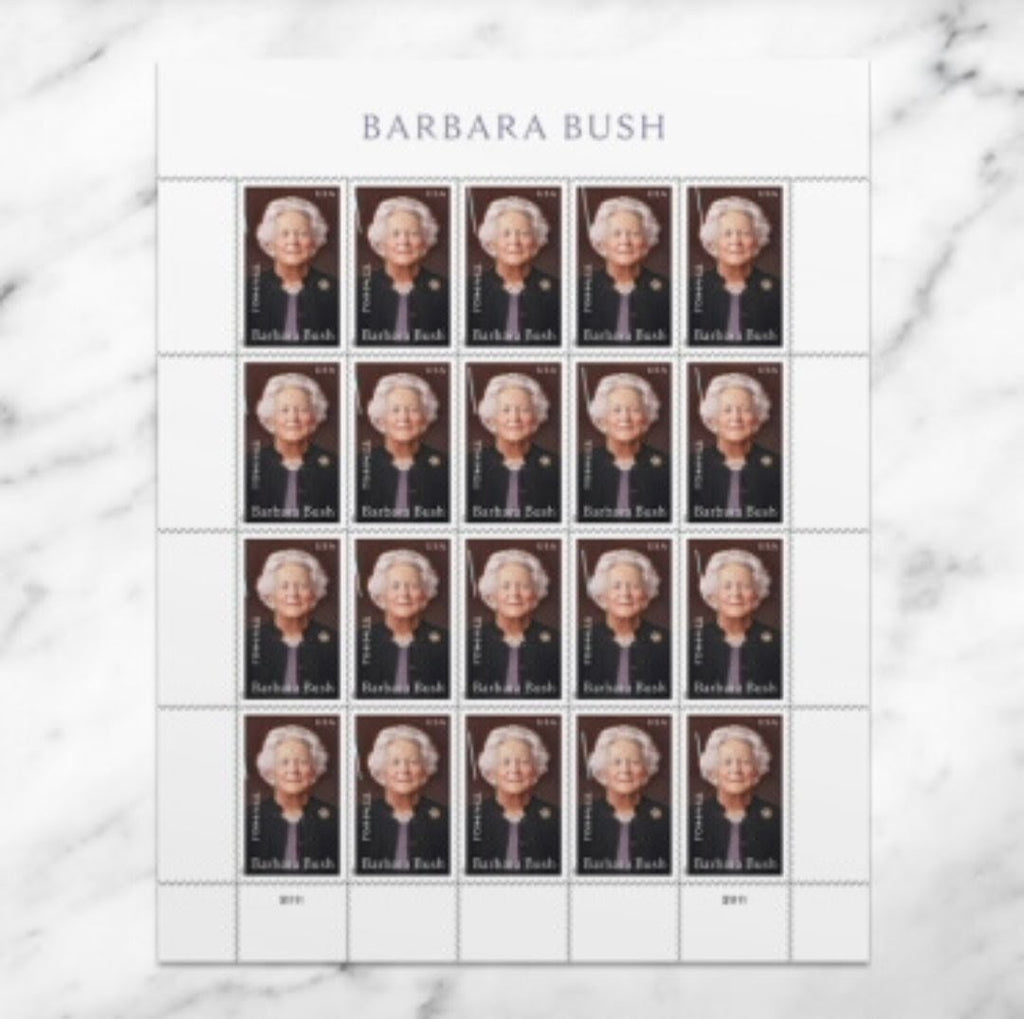 2025 Barbara Bush Forever USA Stamp Sheet Of 20, Multicolor