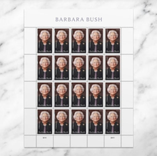 2025 Barbara Bush Forever USA Stamp Sheet Of 20, Multicolor