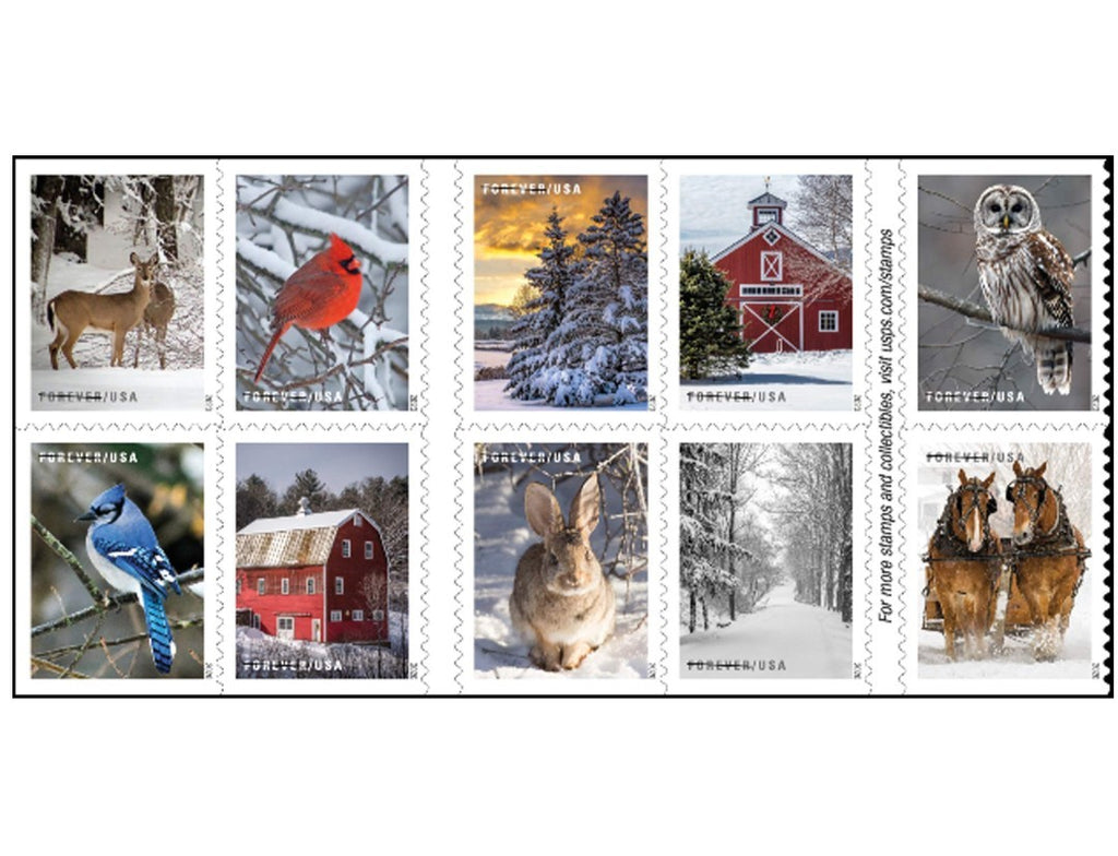 2020 Winter Scenes Forever USA Stamp Booklet, Multicolor