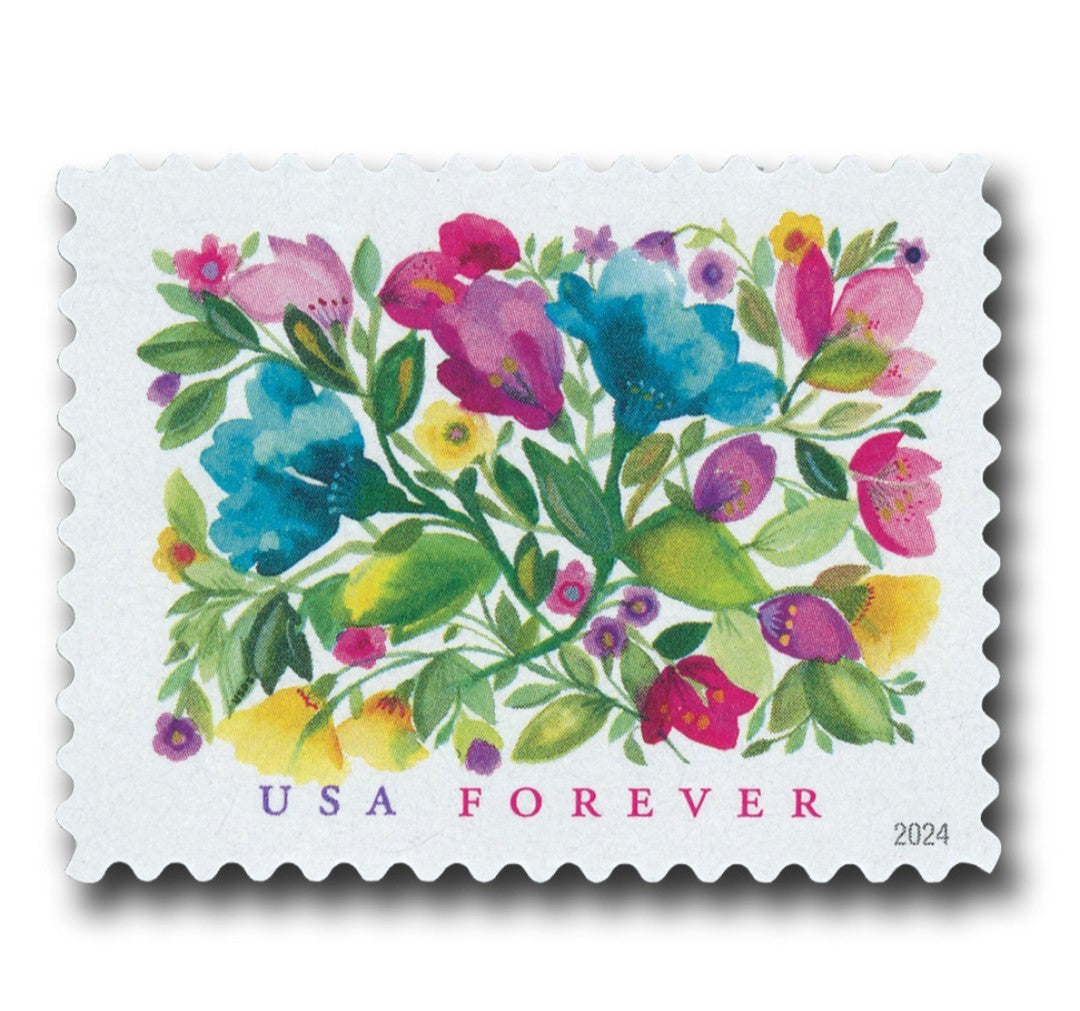 2024 Celebration Of Blooms Forever USA Stamp Sheet Of 20, Multicolor