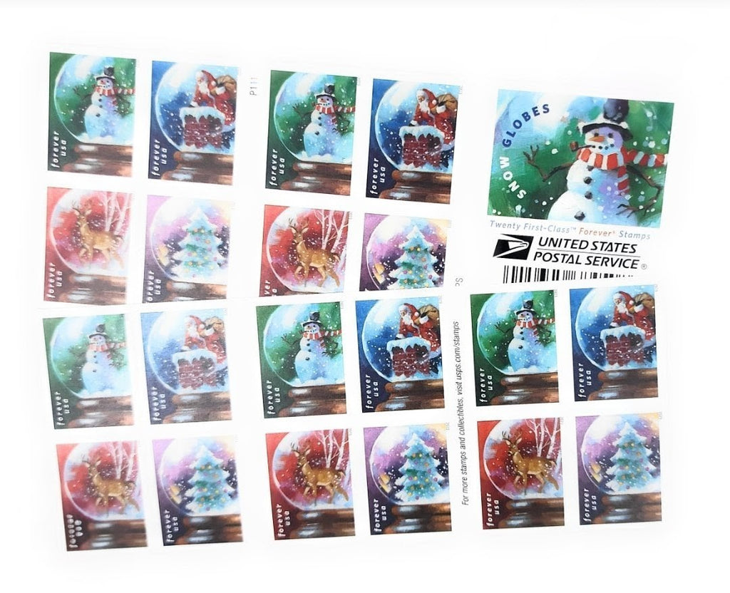 2023 Snow Globe Forever USA Stamp Booklet Of 20, Multicolor
