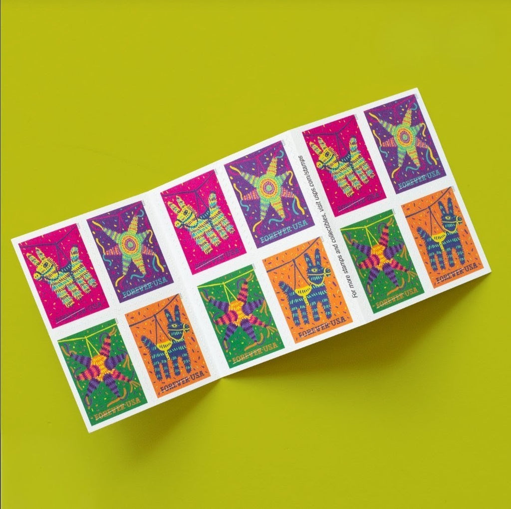 USPS 2023 Pinatas Forever Stamps Booklet of 20, Party