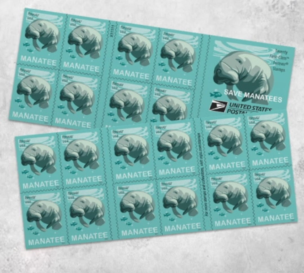 2024 Save The Manatee Forever USA Stamp Booklet Of 20, Multicolor