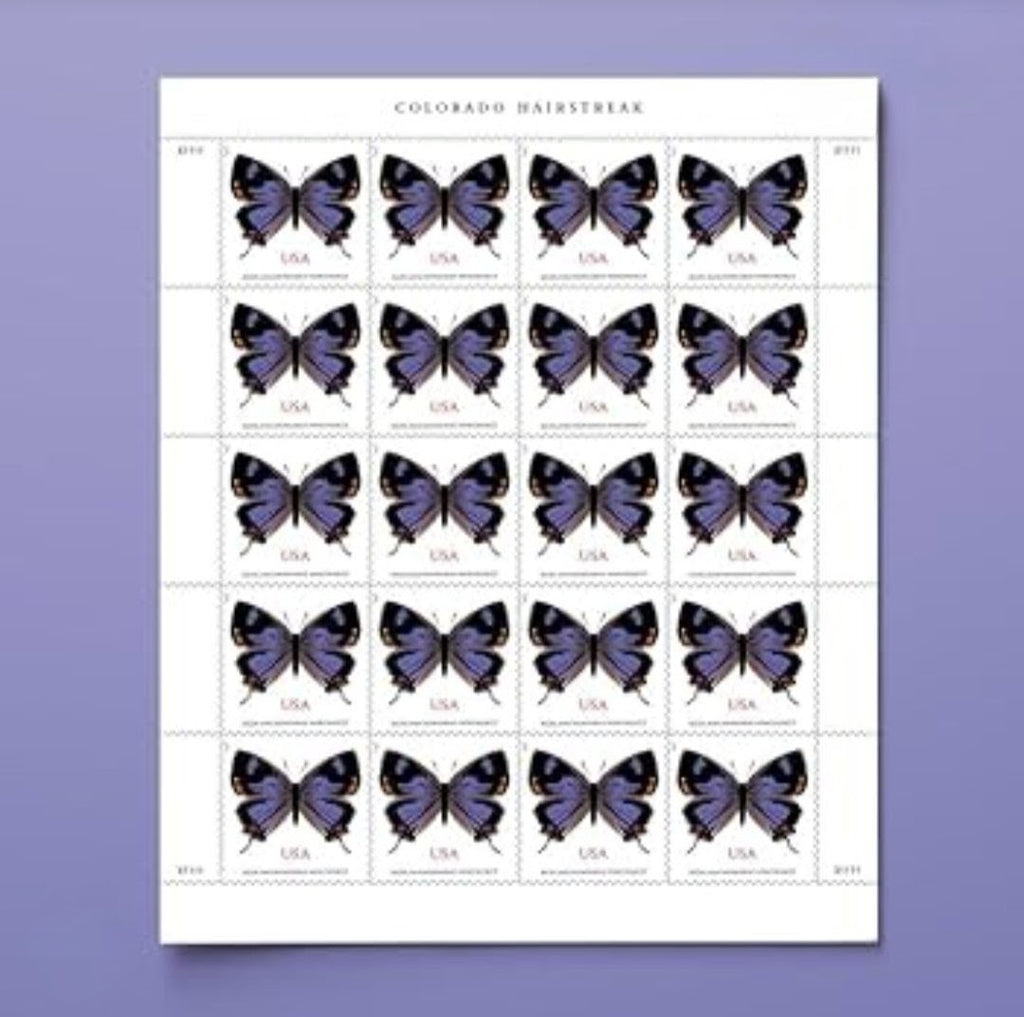 2021 Colorado Haistreak Butterfly Non-Machinable USA Stamp Sheet Of 20