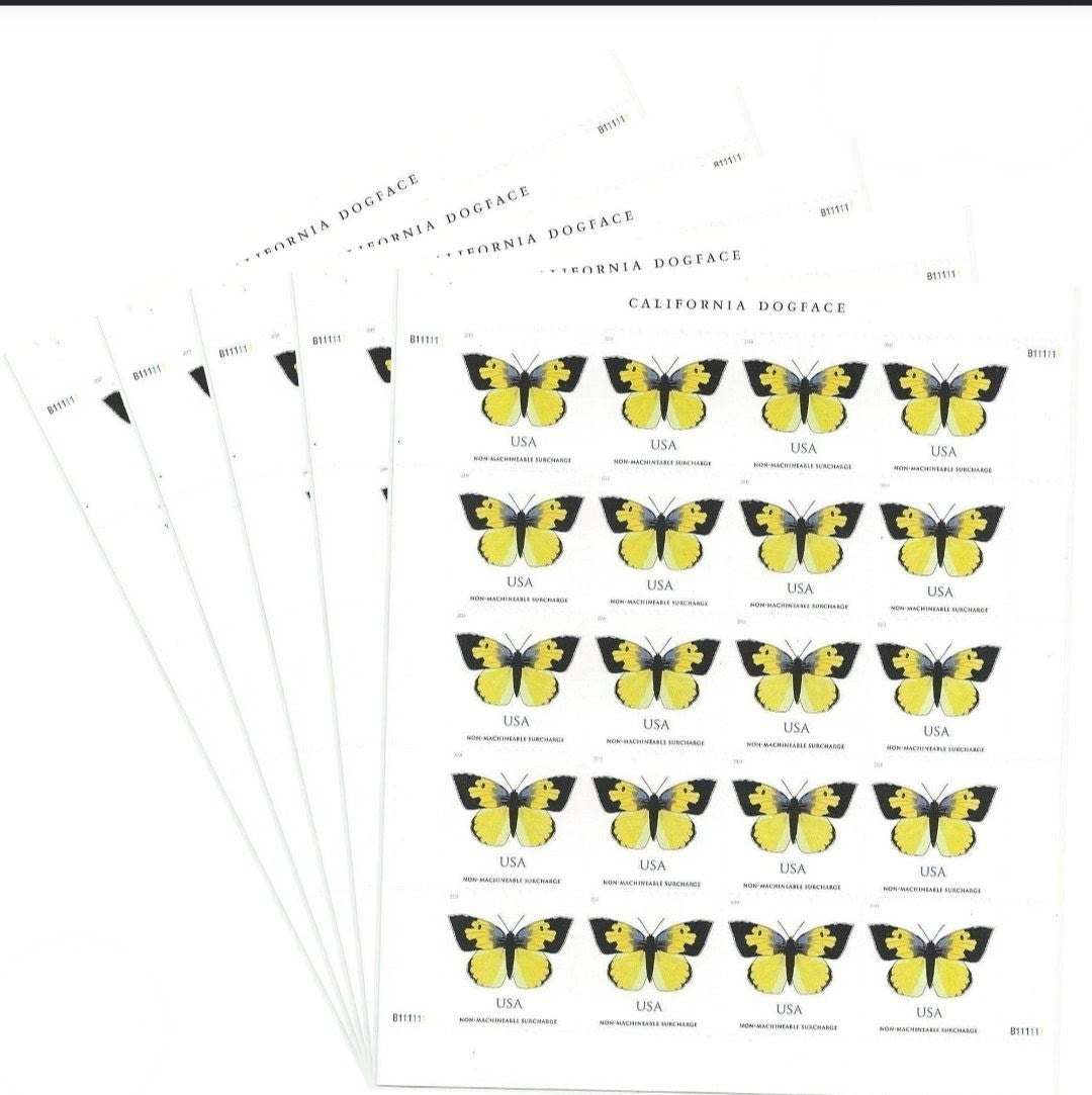 2019 California Dogface Butterfly Non-Machinable USA Stamp Sheet Of 20
