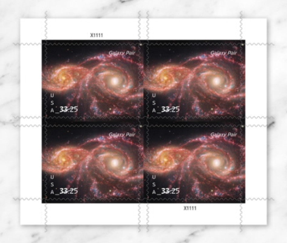 2026 Galaxy Pair $33.25 USA Stamp Sheet Of 4, Multicolor