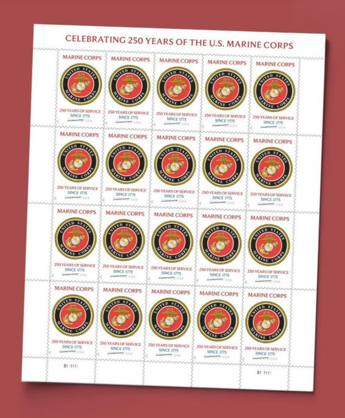 250 Years Of Marine Corps Forever USA Stamp Sheet Of 20, Multicolor, 2026
