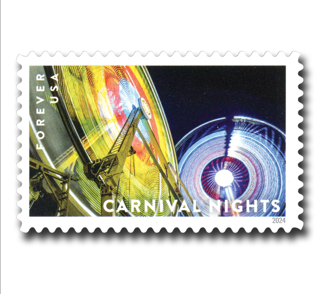 USPS 2024 Carnival Nights Forever Stamps Sheet of 20, Party, Fun
