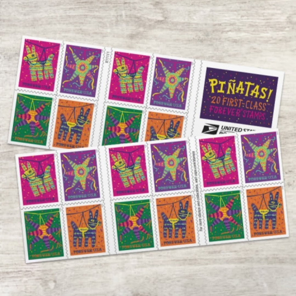 USPS 2023 Pinatas Forever Stamps Booklet of 20, Party