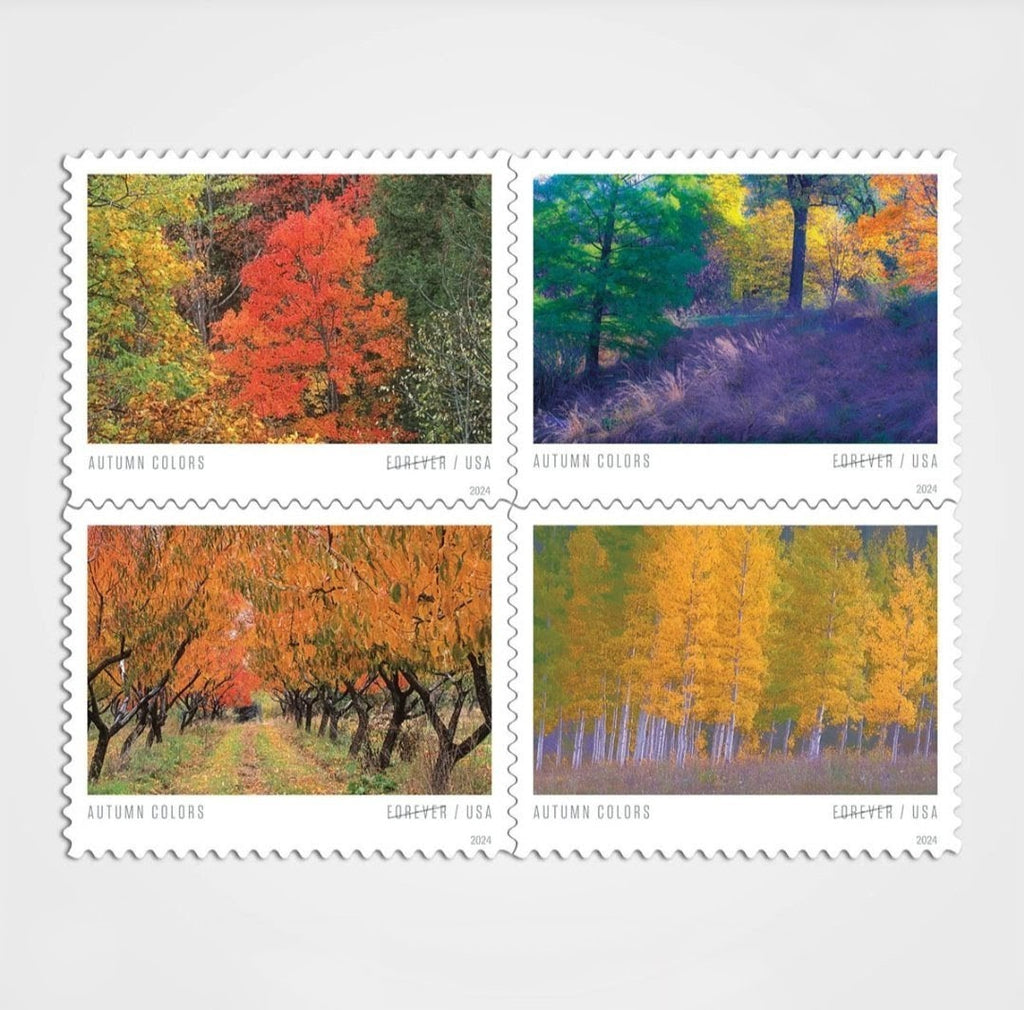 2024 Autumn Colors Forever USA Stamp Sheet Of 20, Multicolor