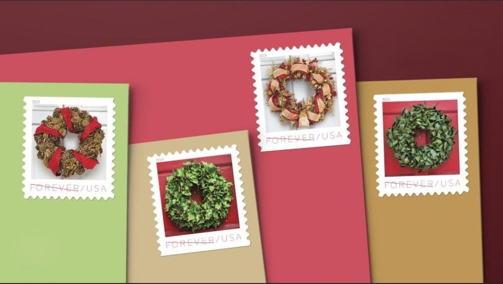 USPS 2019 Holiday Wreaths Forever Stamps Booklet of 20, Winter