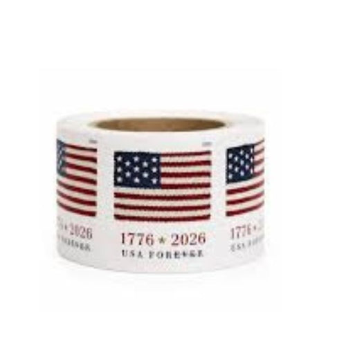 Discounted Roll Of 100 2026 U.S. Flag First Class US Postage Stamps