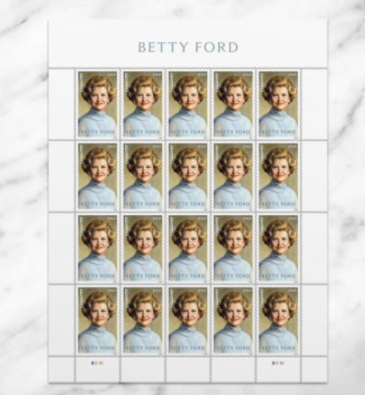 2024 Betty Ford Forever USA Stamp Sheet Of 20, Multicolor