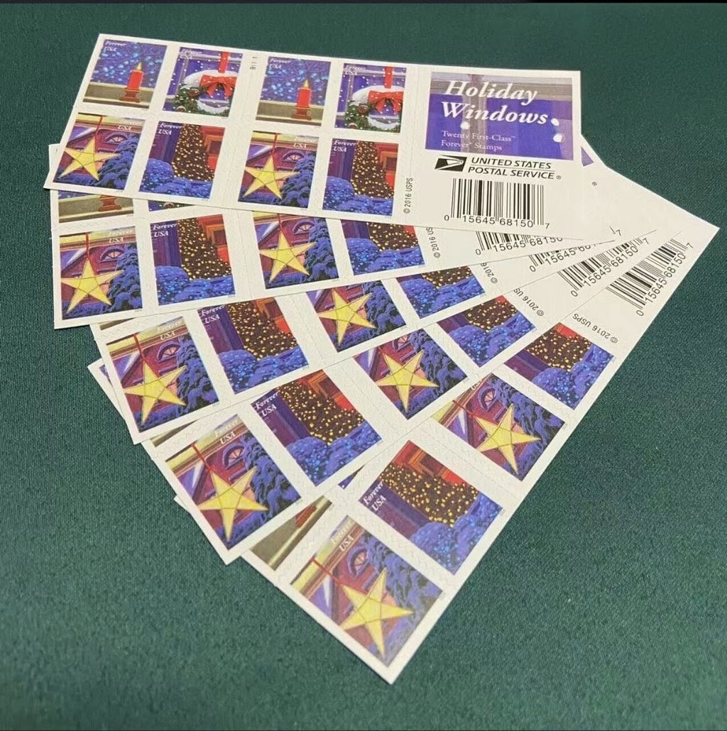 USPS 2016 Holiday Windows Forever Stamps Booklet of 20, Winter