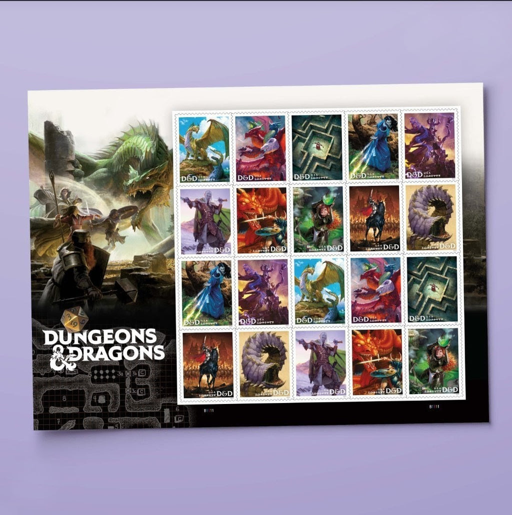 USPS 2024 Dungeons & Dragons Stamps Sheet of 20, Fantasy