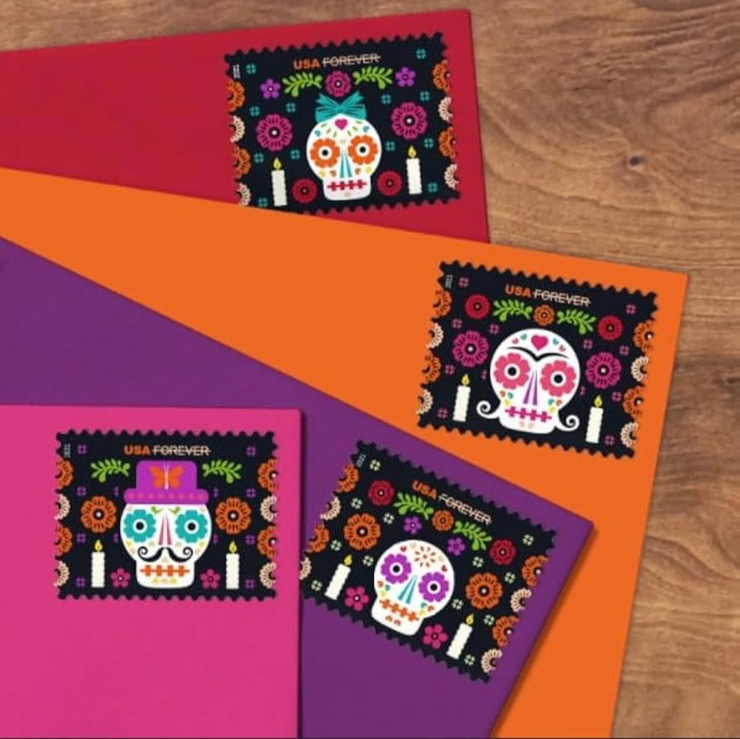 2021 Day of The Dead Forever USA Stamp Sheet Of 20, Multicolor