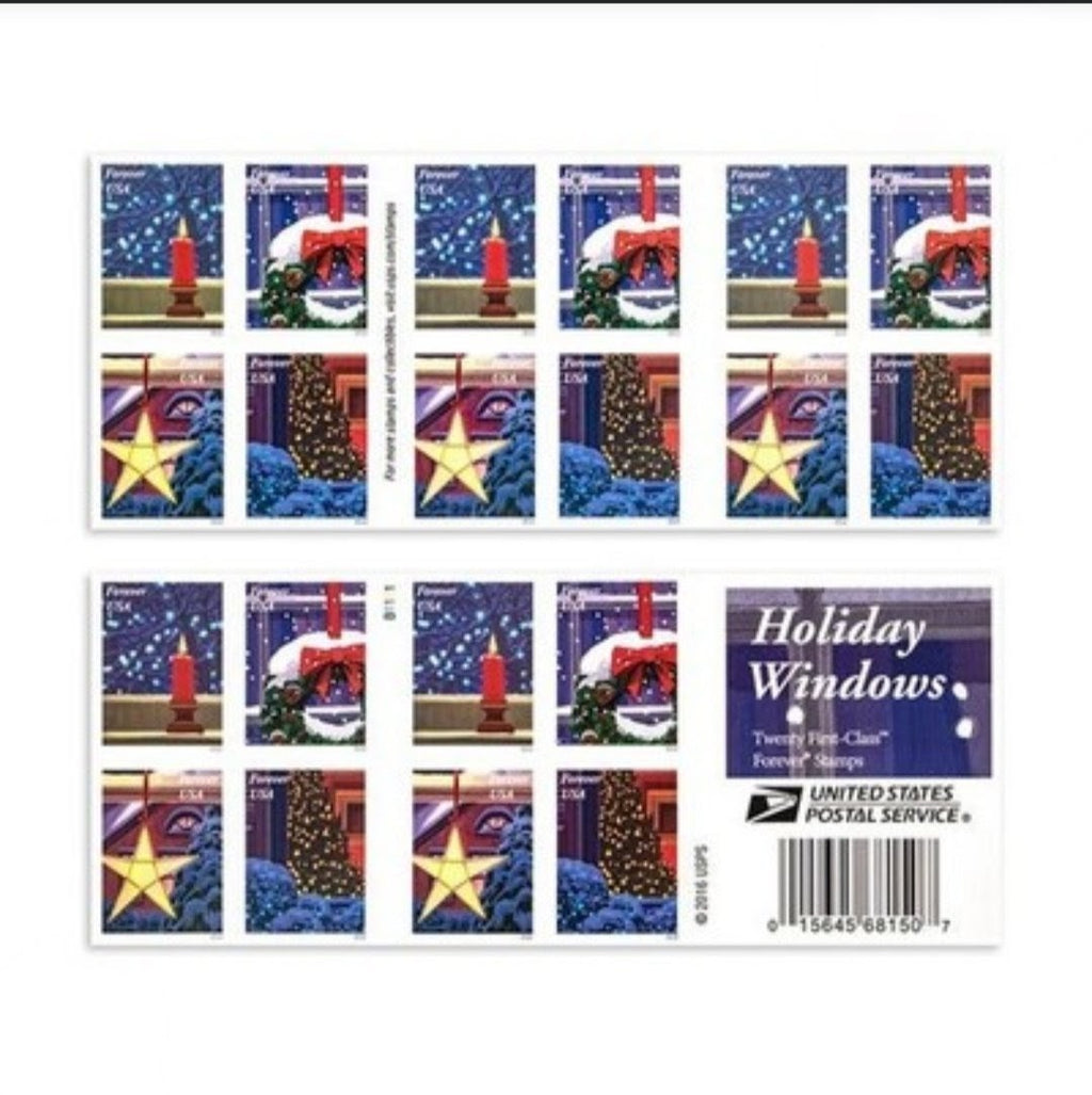 USPS 2016 Holiday Windows Forever Stamps Booklet of 20, Winter
