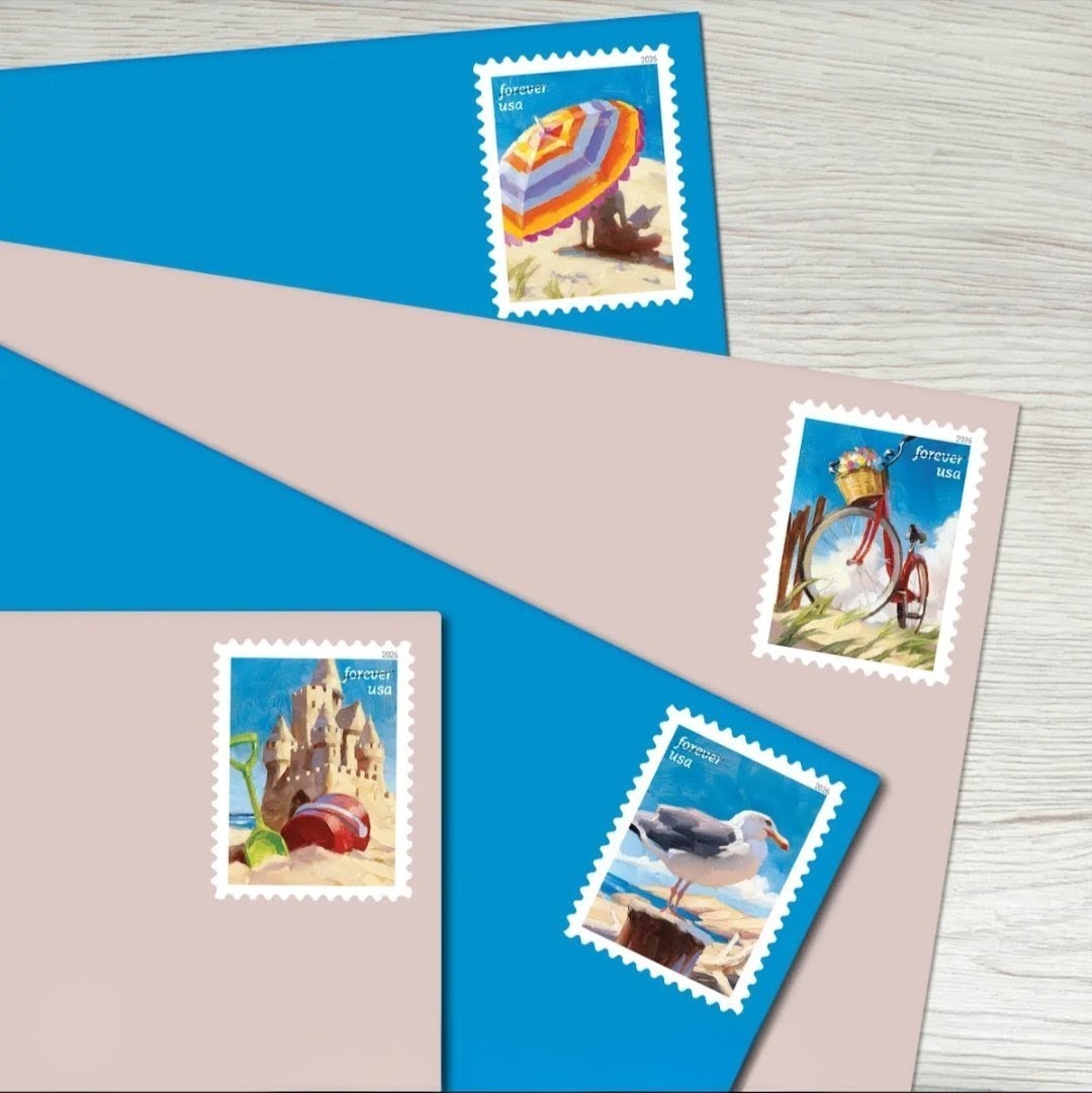 USPS 2026 A Day At The Beach Stamps Booklet of 20, Ocean, Collectible