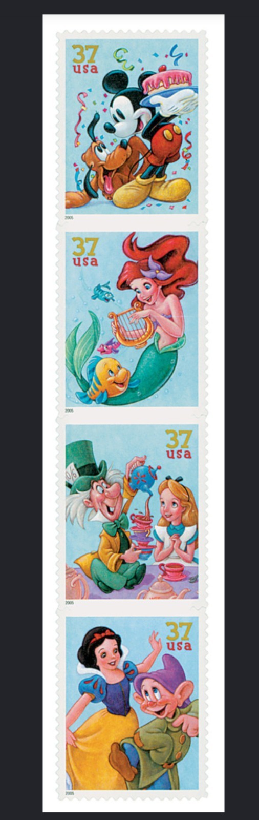 2005 Art Of Disney Celebration 37¢ USA Stamp Sheet Of 20, Multicolor