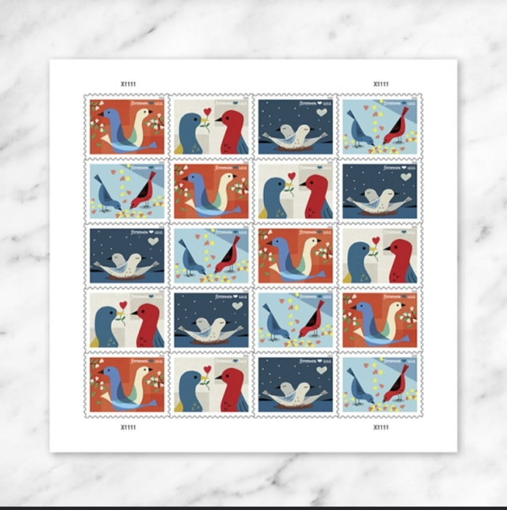 2026 Love Forever USA Stamp Sheet Of 20, Multicolor