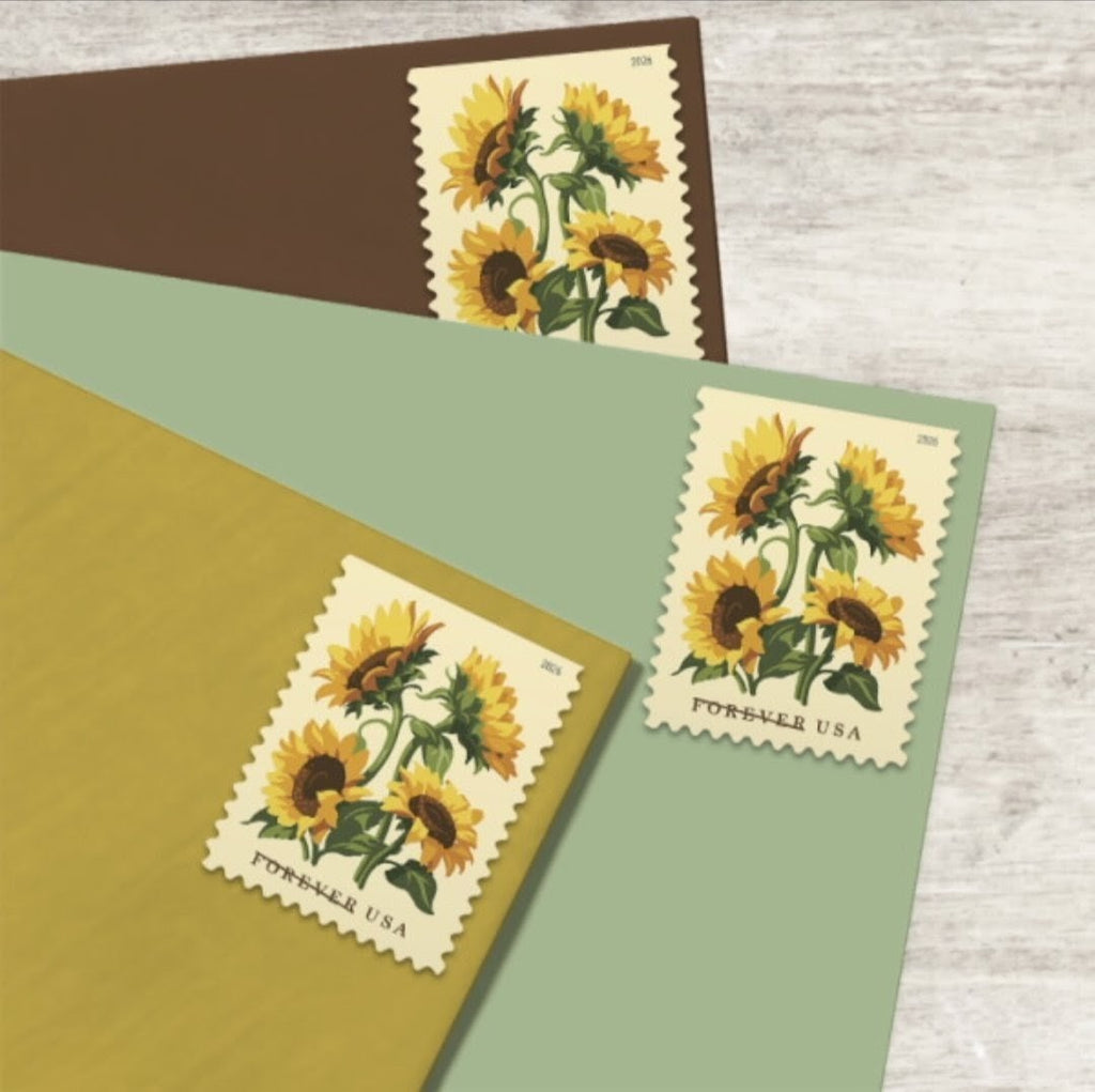 USPS 2026 Sunflowers Stamps Booklet of 20, Flower, Collectible