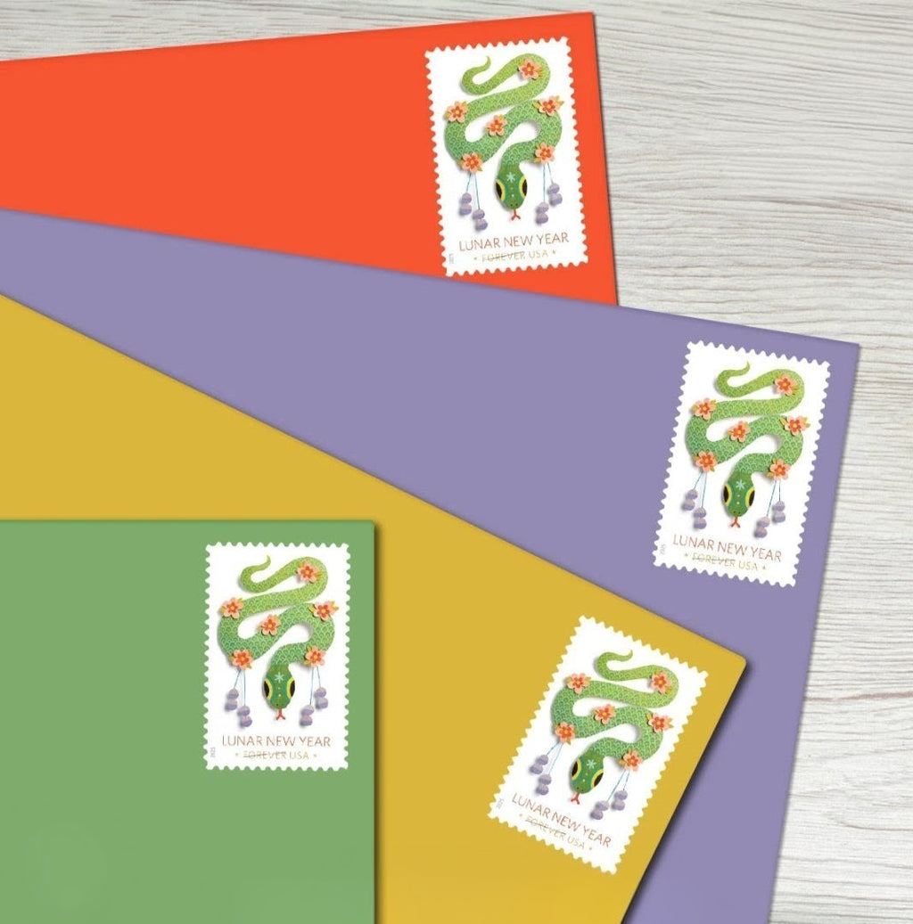 2025 Year Of The Snake Forever USA Stamp Sheet Of 20, Multicolor