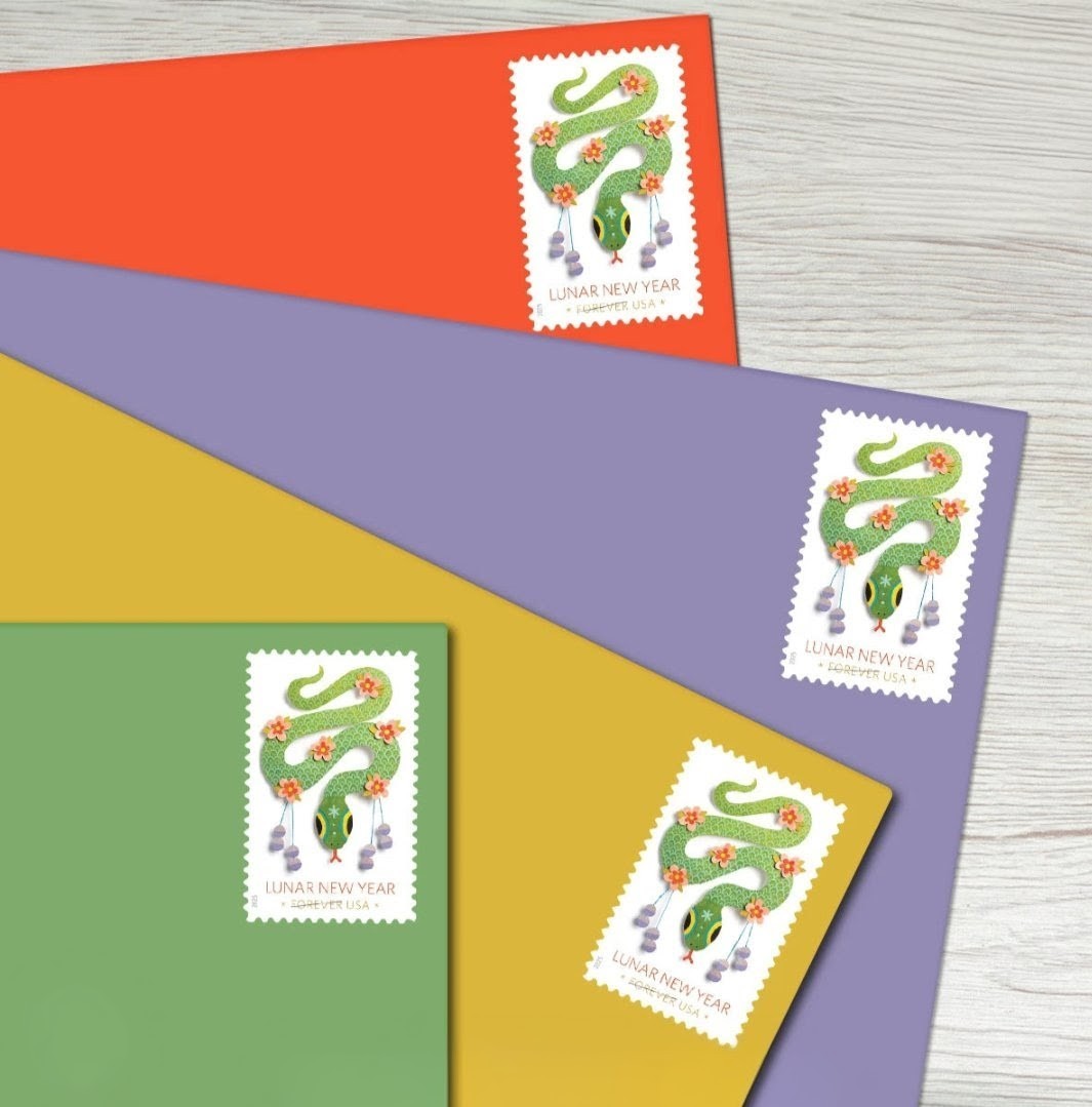 2025 Year Of The Snake Forever USA Stamp Sheet Of 20, Multicolor