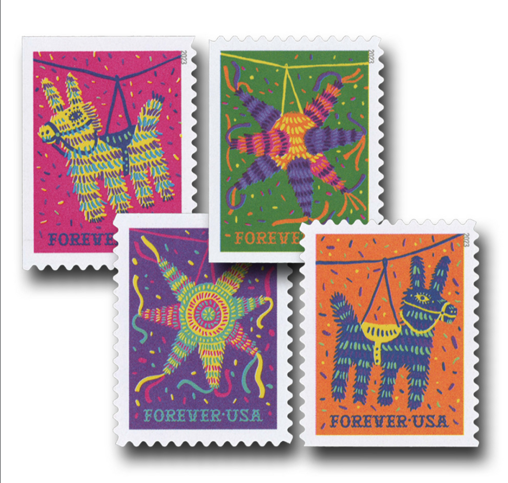 USPS 2023 Pinatas Forever Stamps Booklet of 20, Party