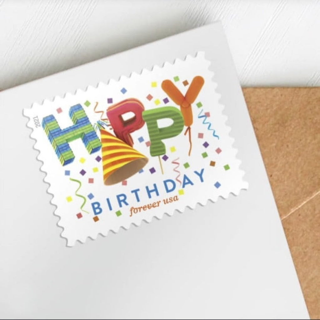 2021 Happy Birthday Forever USA Stamp Sheet Of 20, Multicolor