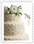 2014 Wedding Cake 70 Cents USA Stamp Sheet, Wedding, Multicolor