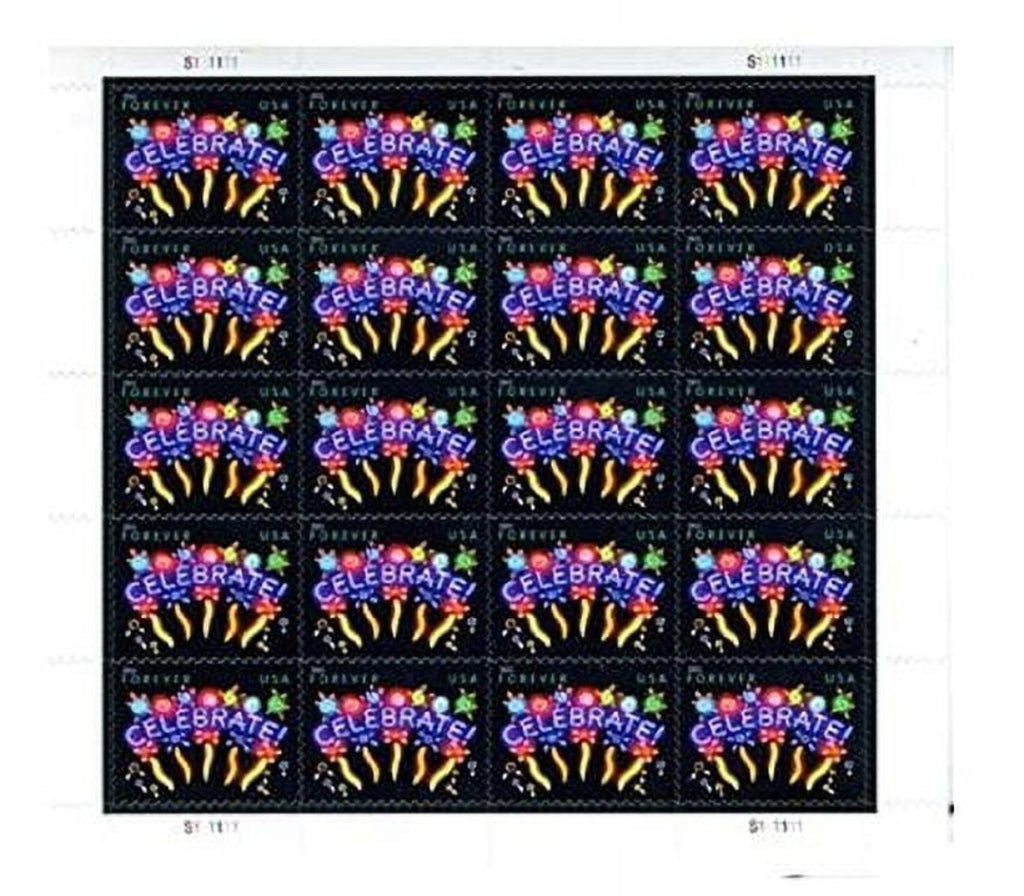 2011 CELEBRATE! Forever USA Stamp Sheet Of 20, Multicolor