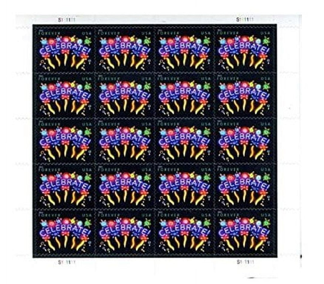 2011 CELEBRATE! Forever USA Stamp Sheet Of 20, Multicolor