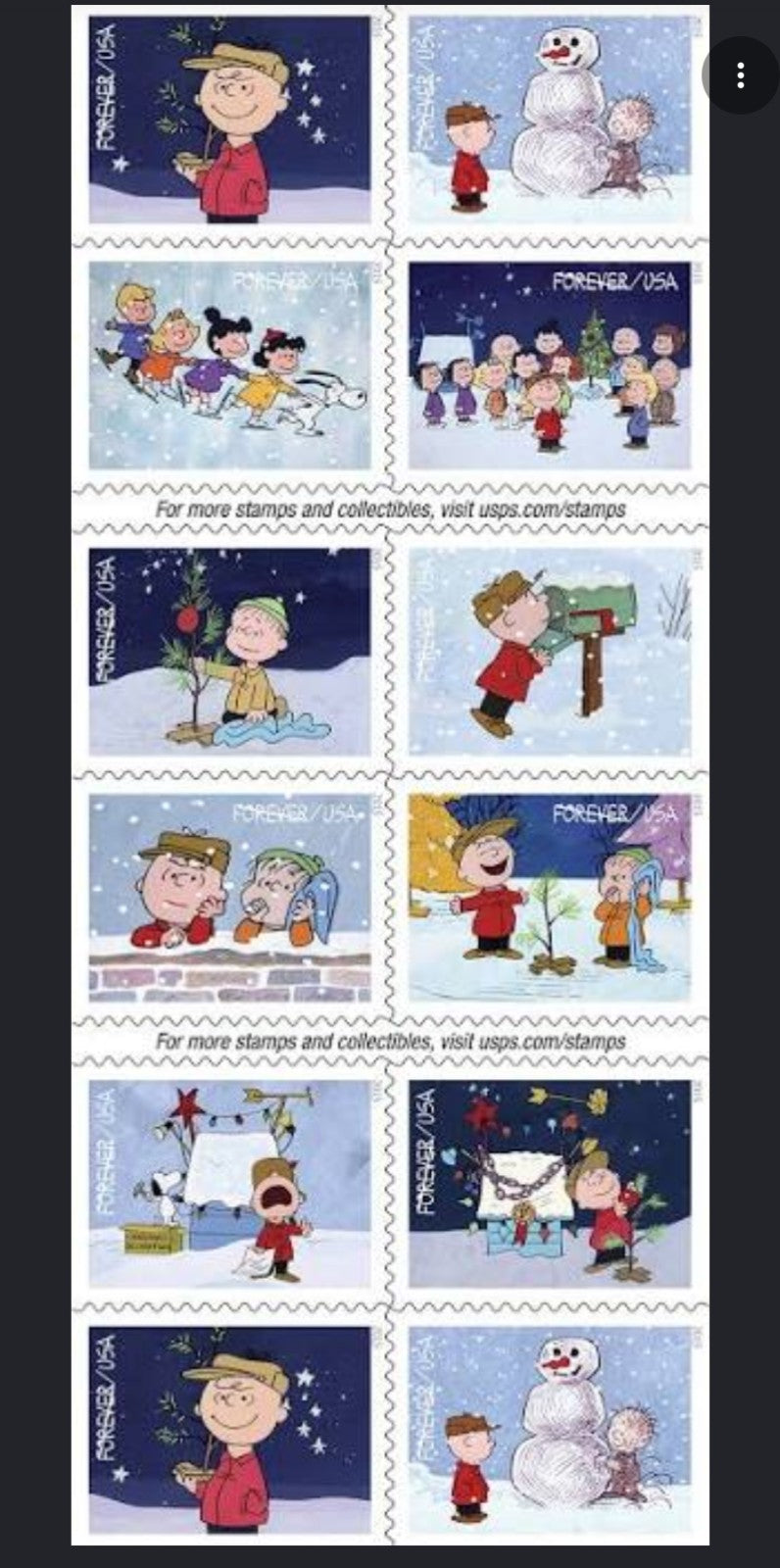 2015 Charlie Brown Christmas Forever USA Stamp Booklet Of 20, Multicolor
