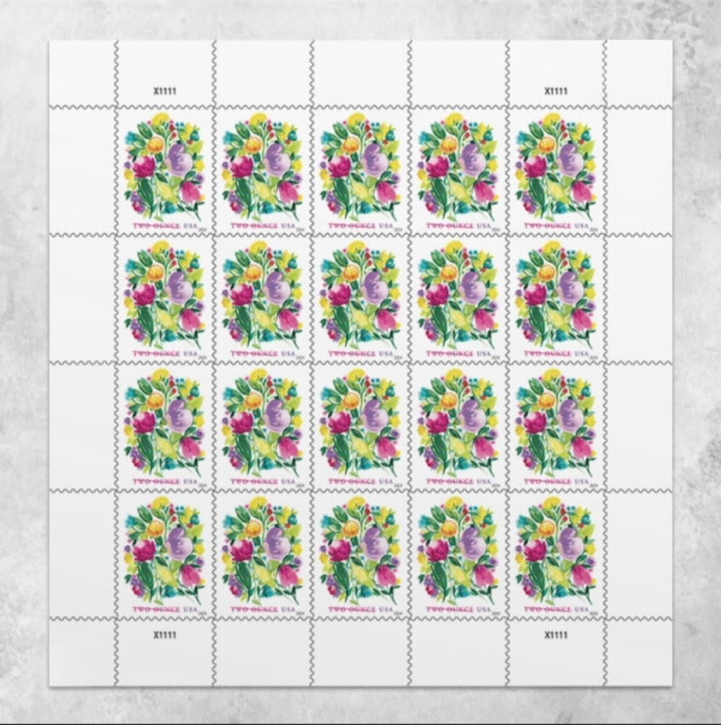 2024 Celebration Of Blooms Forever USA Stamp Sheet Of 20, Multicolor
