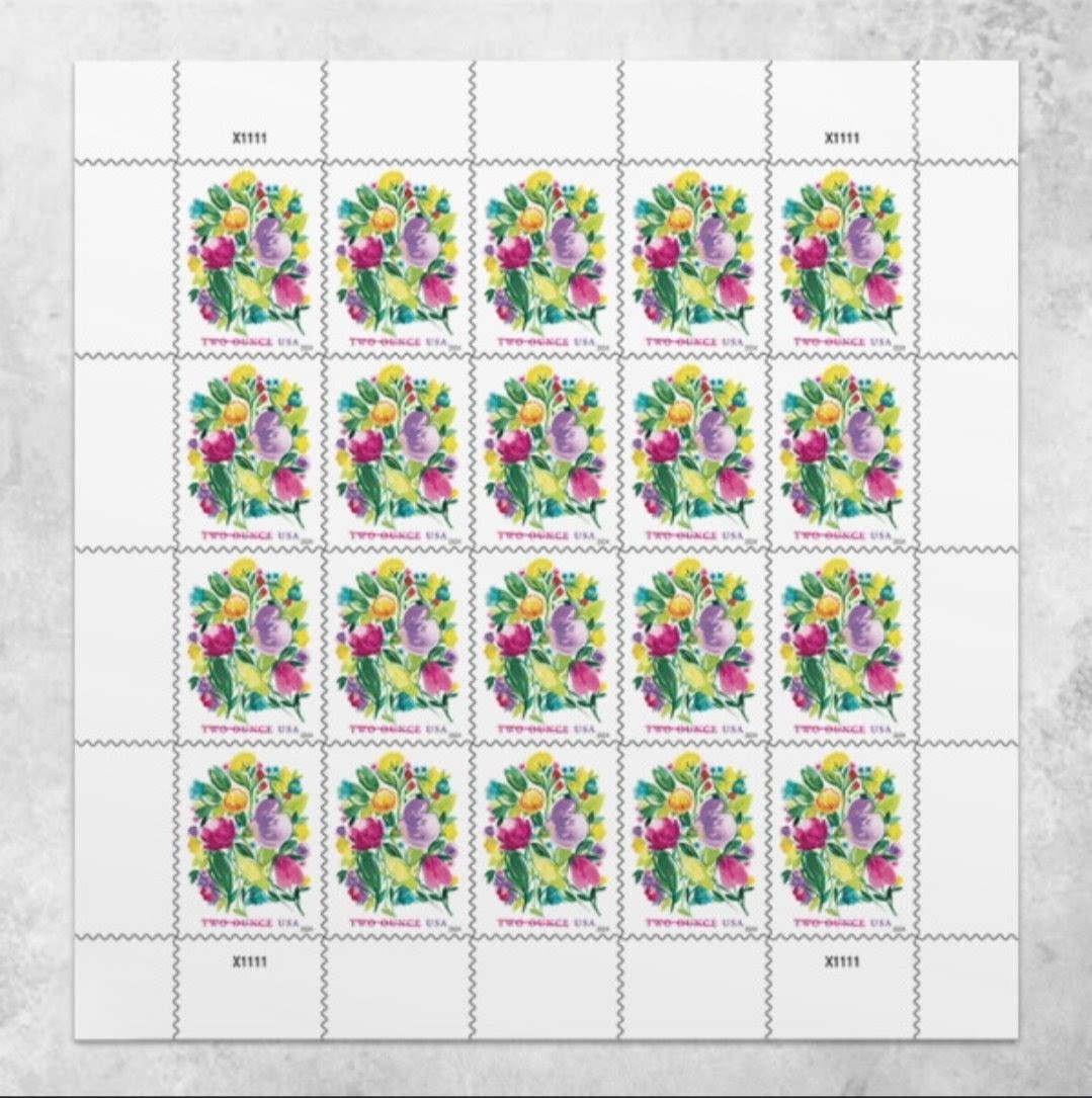 2024 Celebration Of Blooms Forever USA Stamp Sheet Of 20, Multicolor