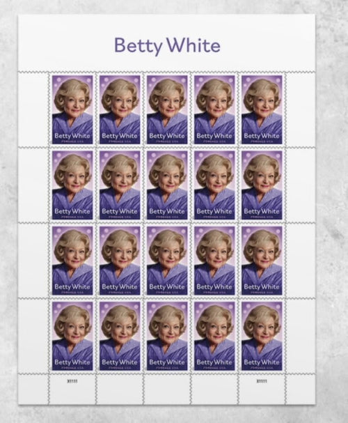 2025 Betty White Forever USA Stamp Sheet Of 20, Multicolor