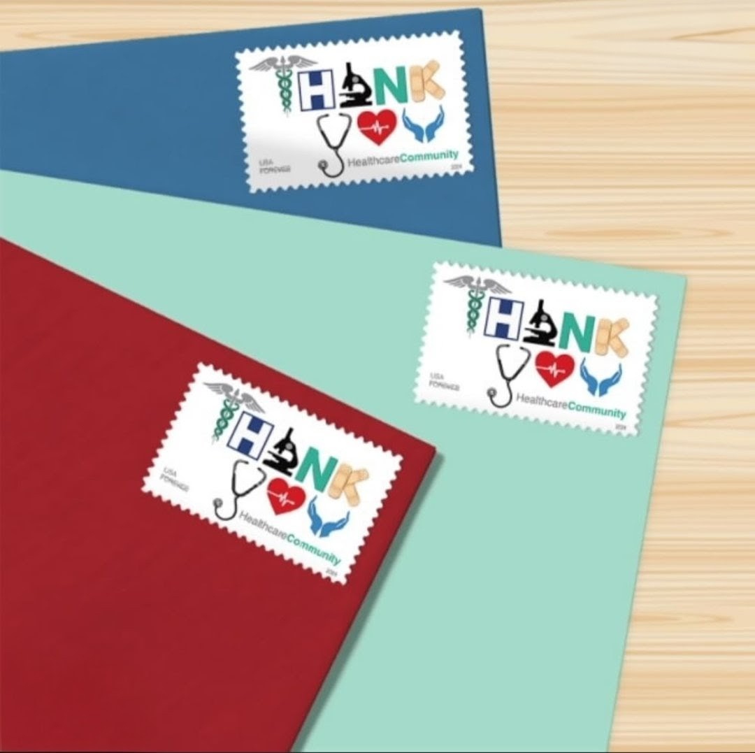 2024 Thank You Healthcare Forever USA Stamp Sheet Of 20, Multicolor