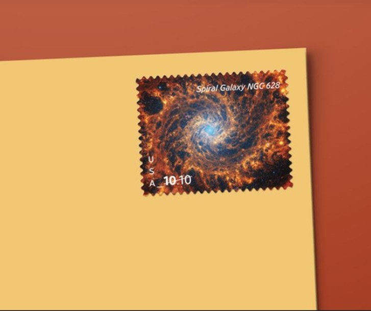 2025 Spiral Galaxy NGC 628 $10.10 USA Stamp Sheet Of 4, Multicolor