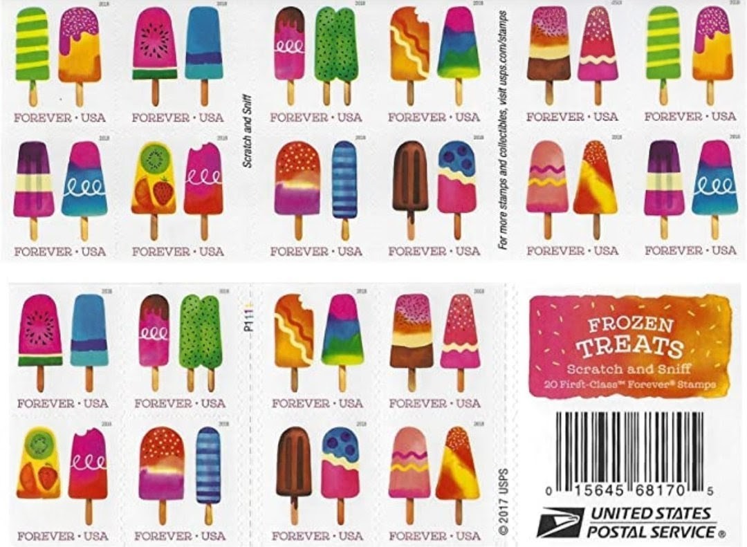 2018 Frozen Treats Forever USA Stamp Booklet Of 20, Multicolor