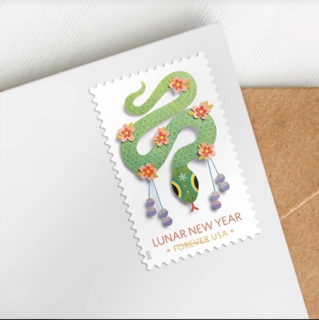 2025 Year Of The Snake Forever USA Stamp Sheet Of 20, Multicolor