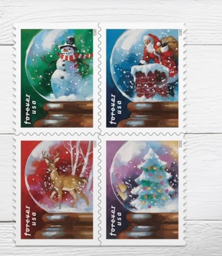 2023 Snow Globe Forever USA Stamp Booklet Of 20, Multicolor