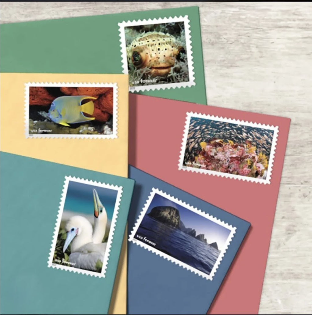 USPS 2022 National Marine Sanctuaries Forever Stamps Sheet of 16, Nature
