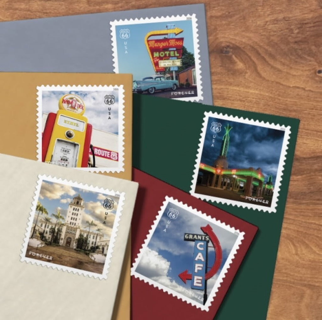 2026 Route 66 Forever USA Stamp Sheet Of 16, Multicolor