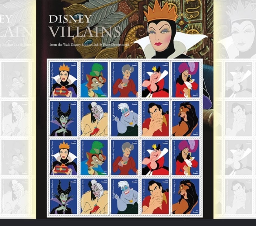 2017 Disney Villans Forever USA Stamp Sheet Of 20, Multicolor