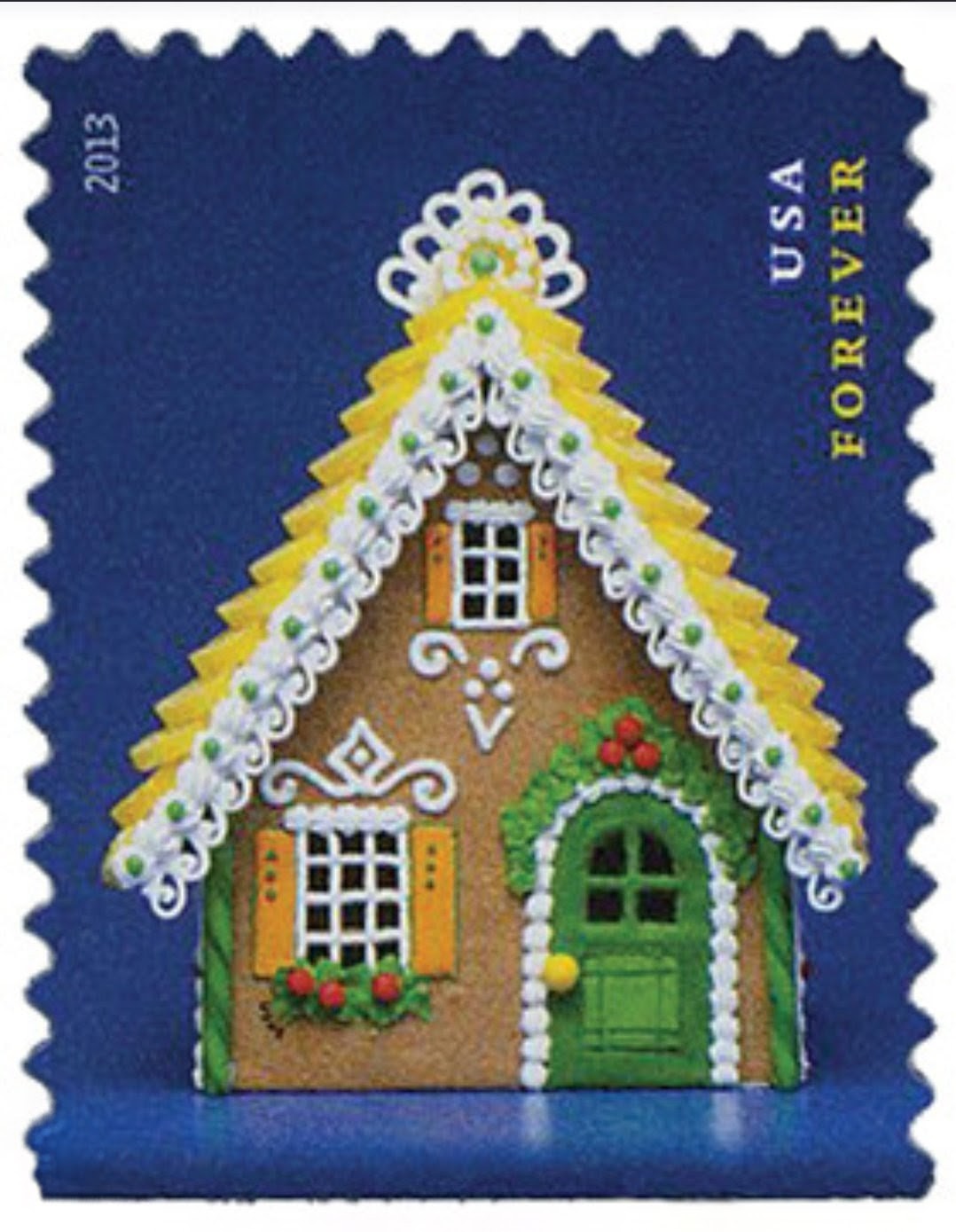 2013 Gingerbread House Forever USA Stamp Booklet Of 20, Multicolor