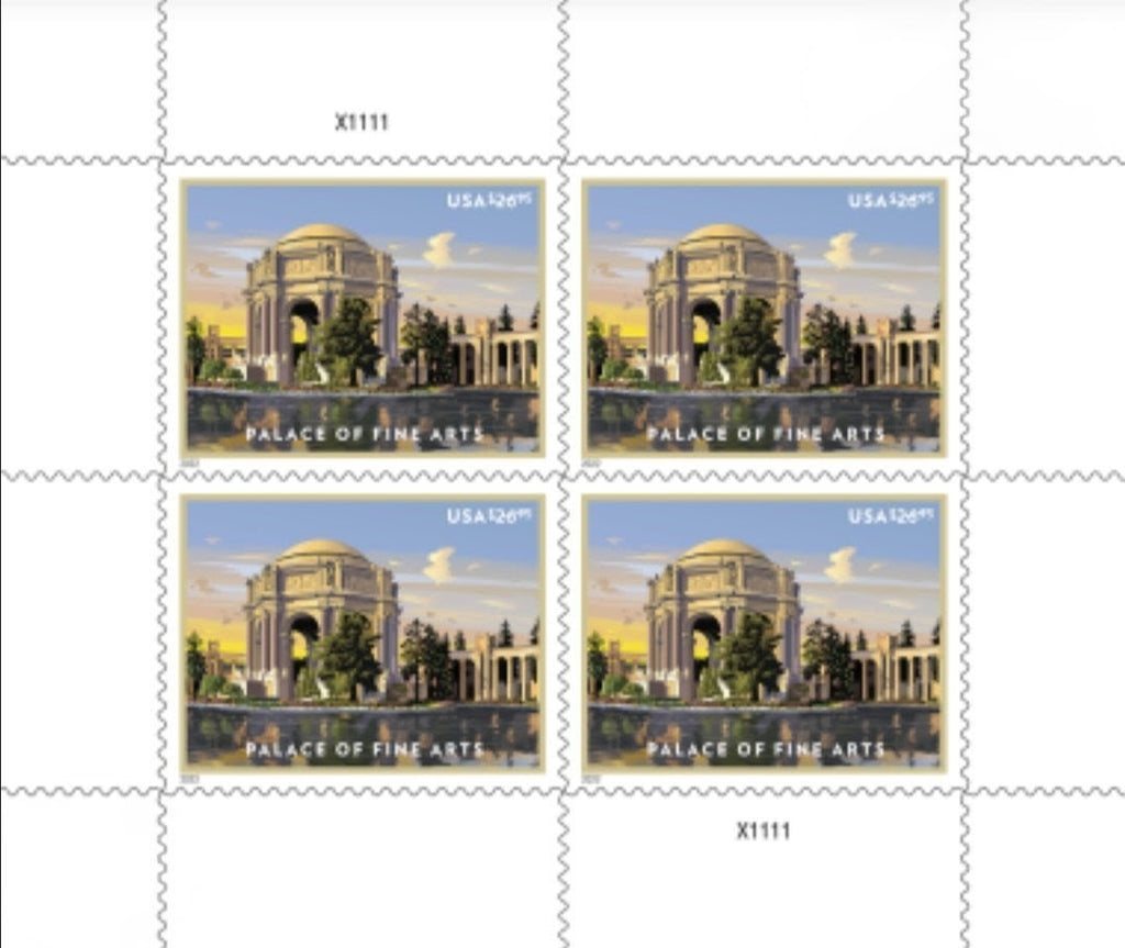 2022 Palace of Fine Arts, $26.95 Rate, USPS Sheet of 4 - Total Value $107.80