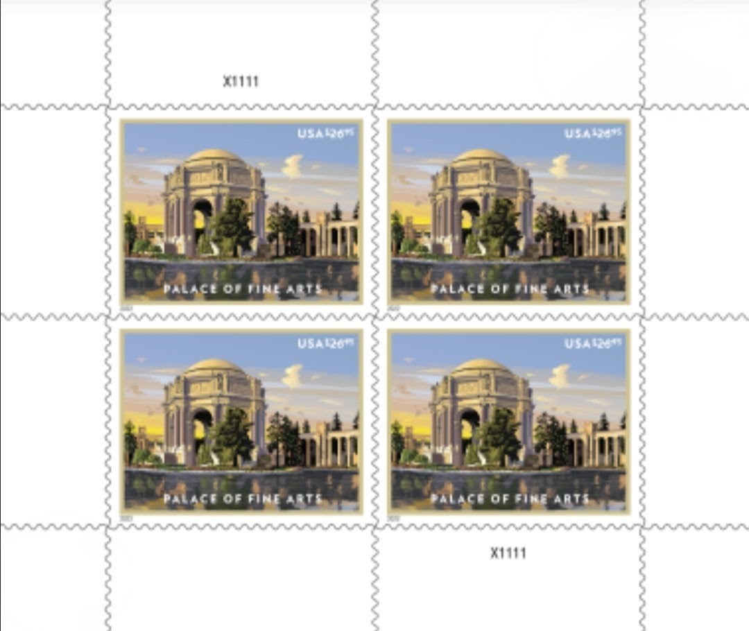 2022 Palace of Fine Arts, $26.95 Rate, USPS Sheet of 4 - Total Value $107.80