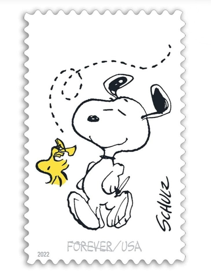 2022 Charles M. Shulz Forever USA Stamp Sheet Of 20, Multicolor